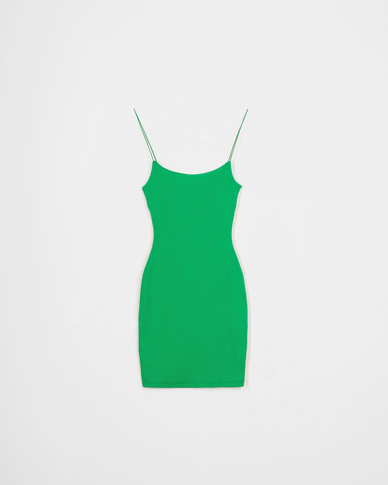 Сукня силуетна з тонкими бретелями
 від FASHIONISTA зелений