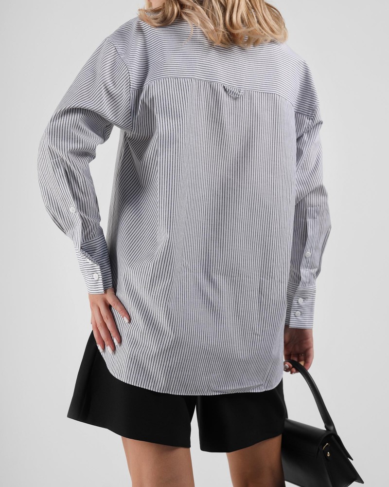 Сорочка в смужку з кишенею від FASHIONISTA білий