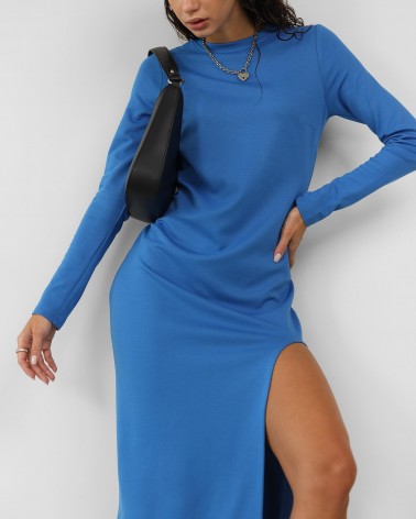 Сукня прямого крою з розрізом  від FASHIONISTA синій