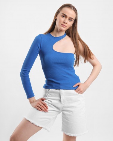 Джемпер з вирізом від FASHIONISTA яскраво-синій