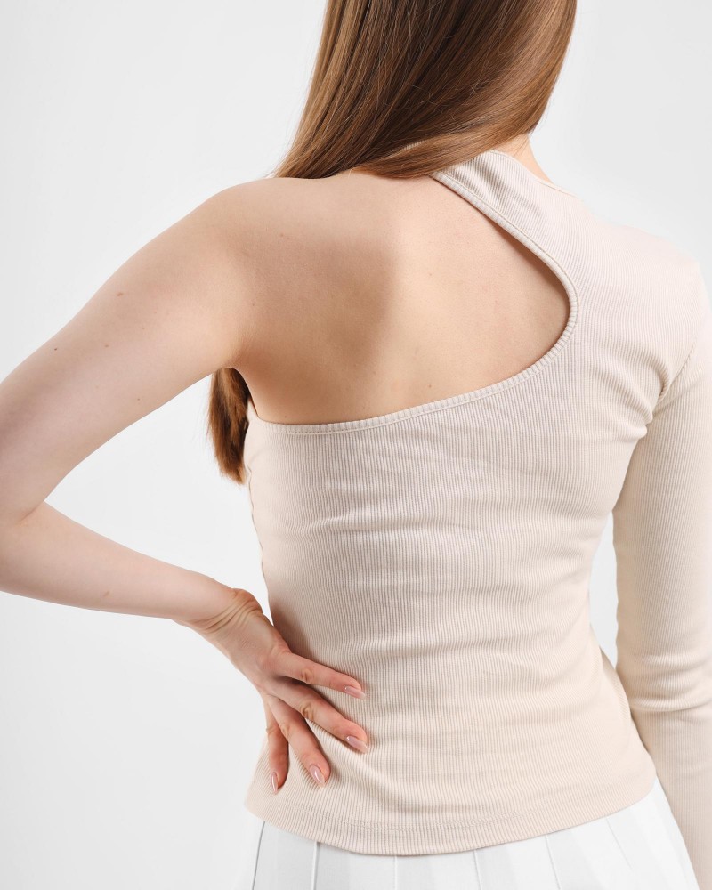 Джемпер з вирізом від FASHIONISTA світло-бежевий Джемпер з вирізом від FASHIONISTA світло-бежевий