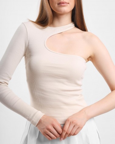 Джемпер з вирізом від FASHIONISTA світло-бежевий