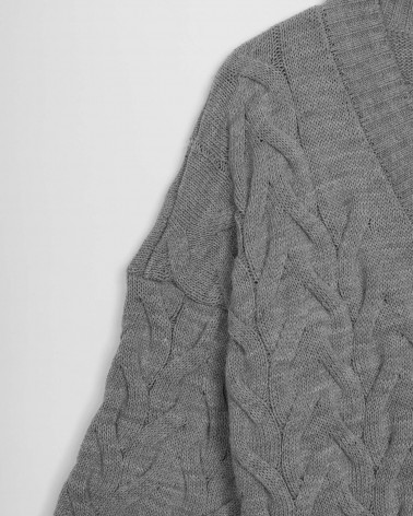 Кардиган з плетеним візерунком косичка
 від FASHIONISTA сірий
