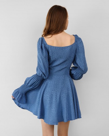 Сукня з однотонною вишивкою від FASHIONISTA синій