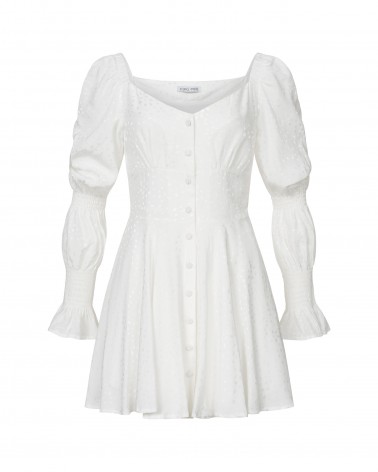 Сукня з однотонною вишивкою від FASHIONISTA білий
