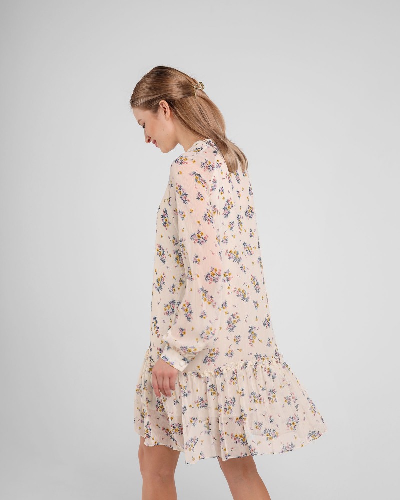 Сукня з квітковим принтом та текстурою гофре від FASHIONISTA молочний
