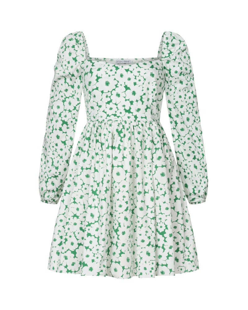 Сукня квітковим принтом та спідницею-кльош від FASHIONISTA зелений