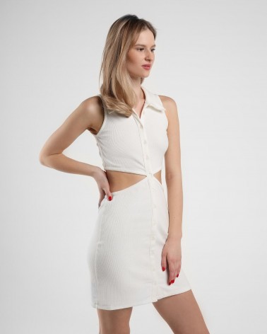 Сукня трикотажна з суцільним вирізом від FASHIONISTA білий