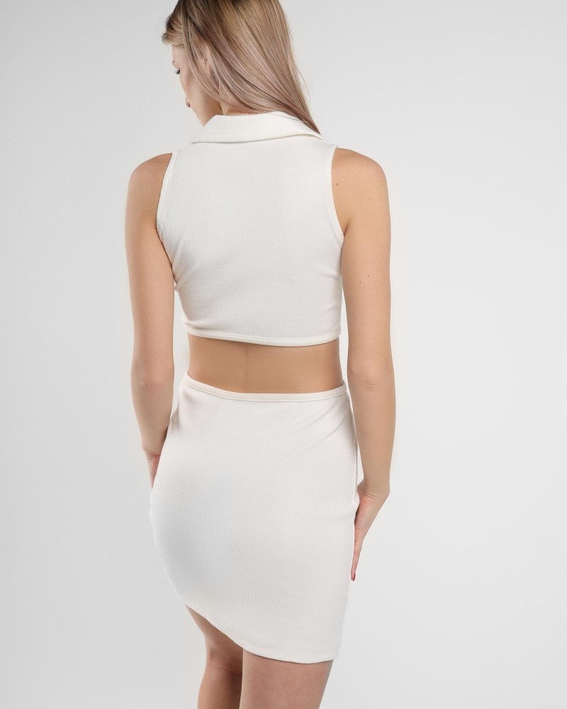 Сукня трикотажна з суцільним вирізом від FASHIONISTA білий