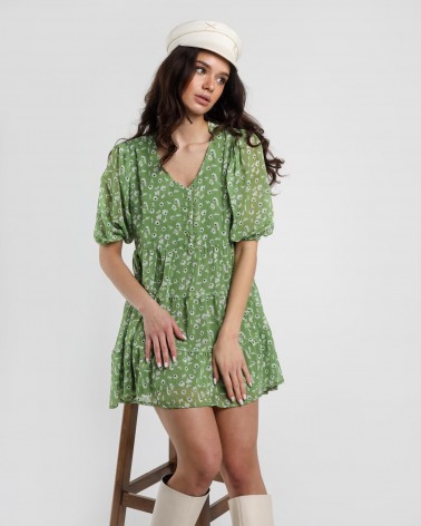 Сукня шифонова з квітковим принтом від FASHIONISTA зелений
