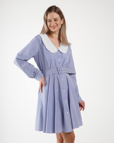 Сукня-сорочка в смужку від FASHIONISTA блакитний