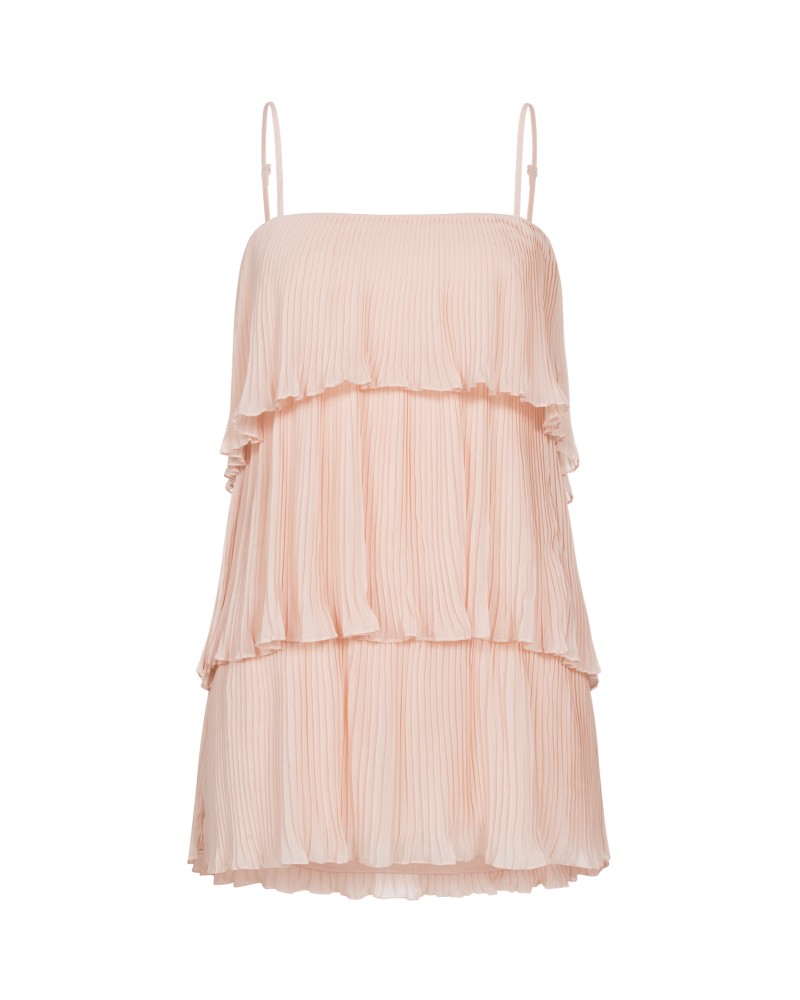 Сукня з плісированими рюшами від FASHIONISTA пудровий Сукня з плісированими рюшами від FASHIONISTA пудровий