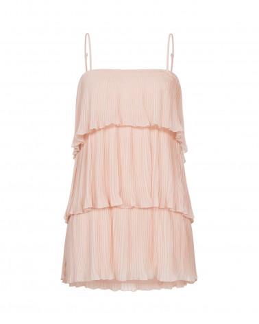 Сукня з плісированими рюшами від FASHIONISTA пудровий