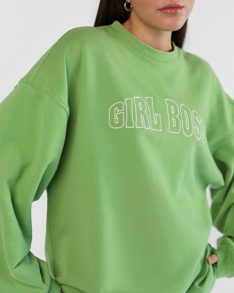 Світшот Girl Boss від FASHIONISTA зелений