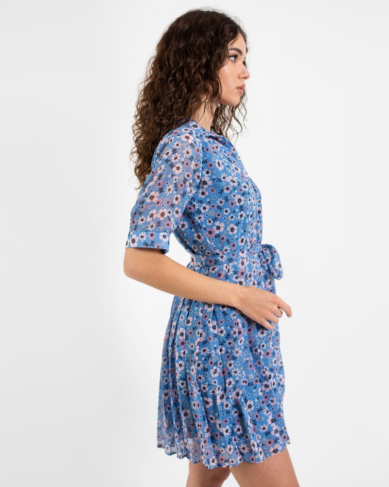 Сукня-сорочка з квітковим принтом від FASHIONISTA блакитний