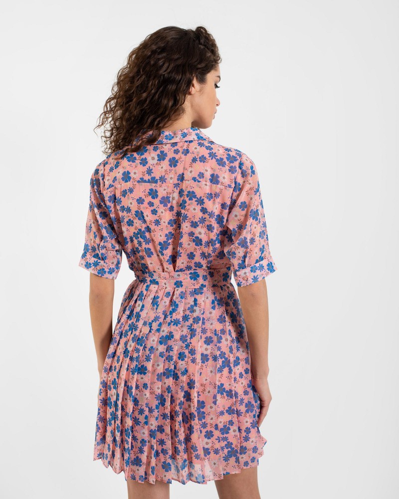 Сукня-сорочка з квітковим принтом від FASHIONISTA пудровий
