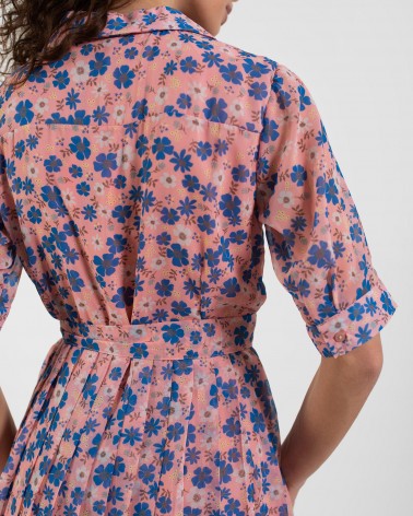 Сукня-сорочка з квітковим принтом від FASHIONISTA пудровий