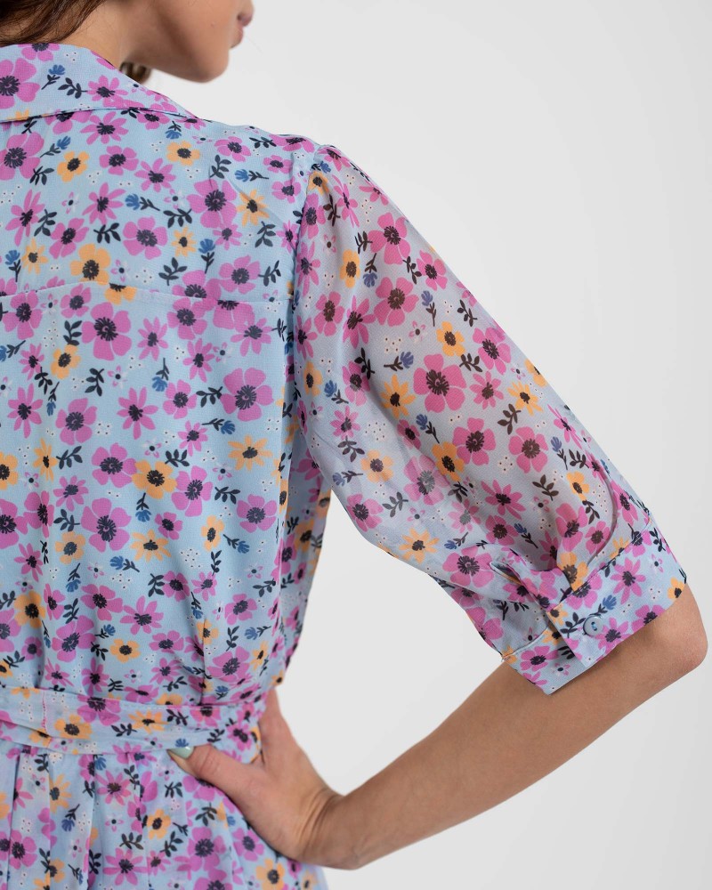 Сукня-сорочка з квітковим принтом від FASHIONISTA ліловий