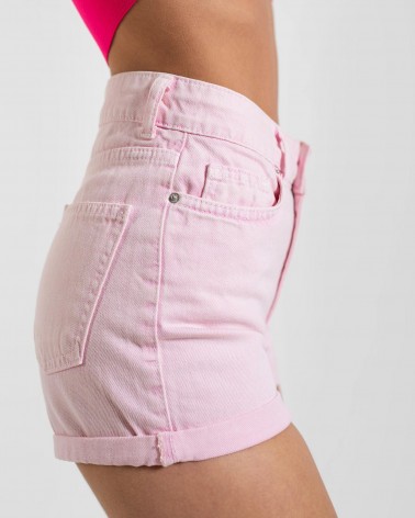 Шорти джинсові із завернутим низом від FASHIONISTA рожевий