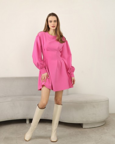 Сукня з виточками та спідницею-кльош від FASHIONISTA рожевий