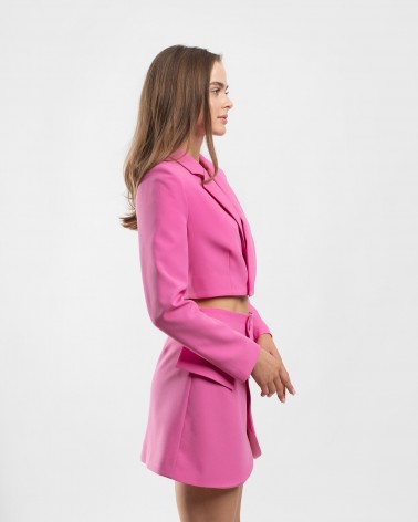 Костюм з мініспідницею та вкороченим піджаком від FASHIONISTA рожевий
