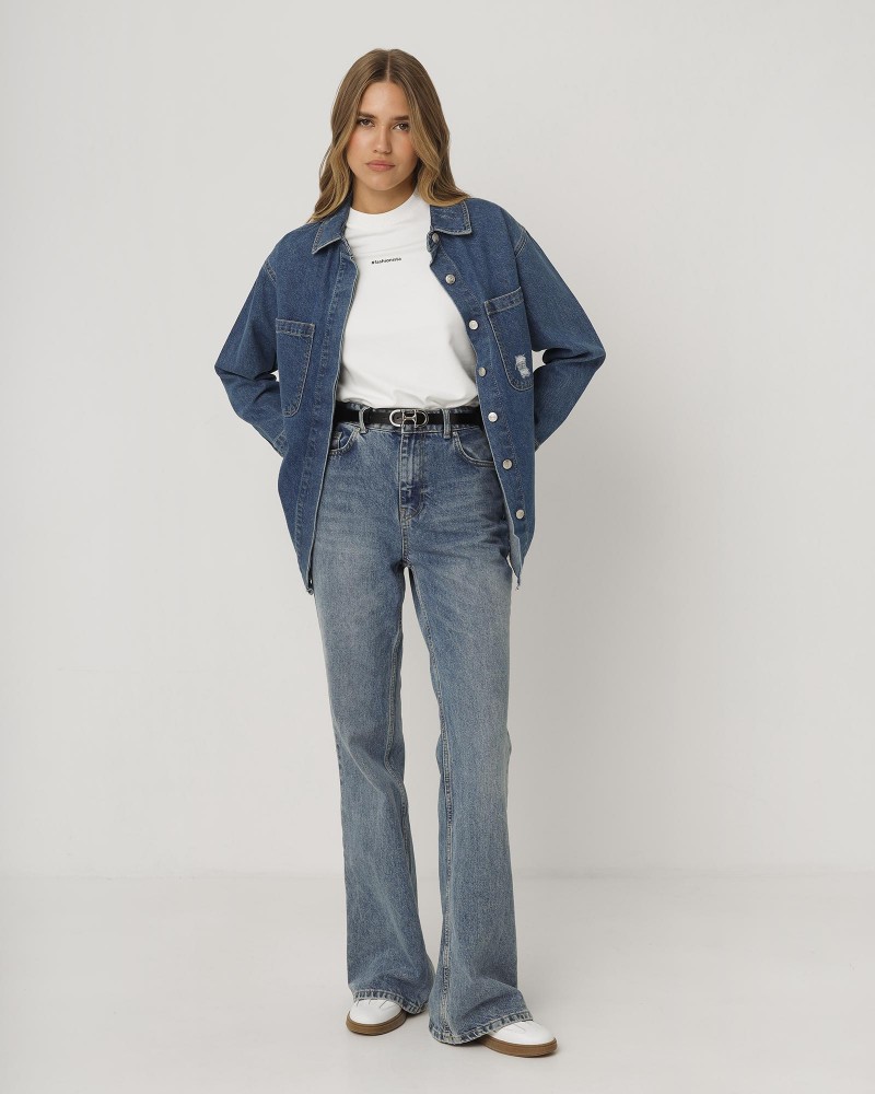 Сорочка джинсова Stylish від FASHIONISTA синій