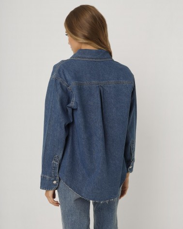 Сорочка джинсова Stylish від FASHIONISTA синій