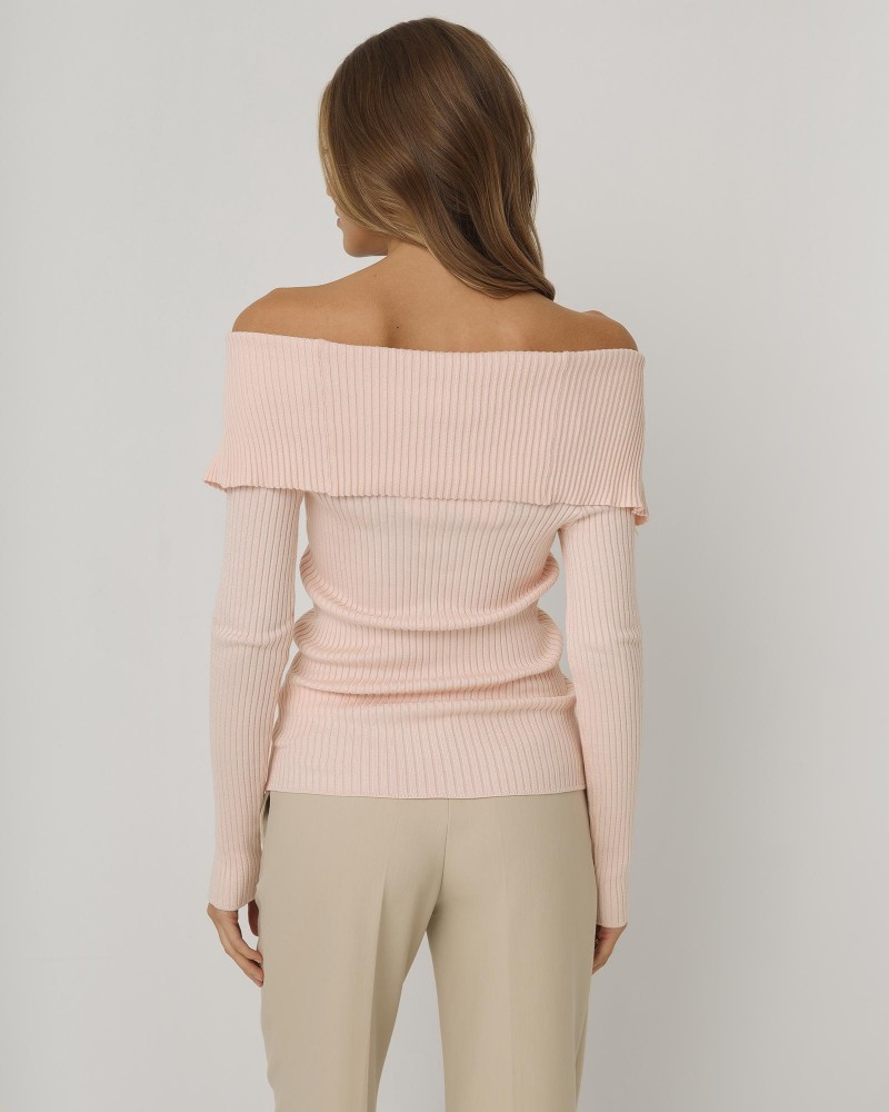 Пуловер Original з широким коміром від FASHIONISTA світло-рожевий