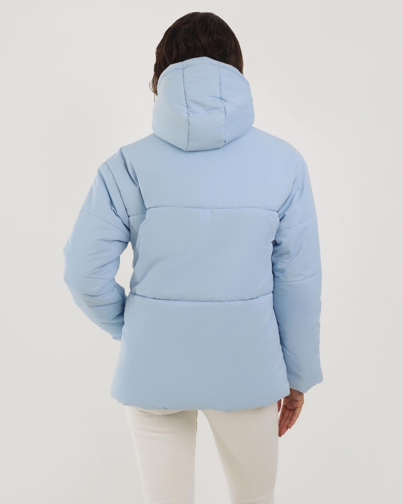 Куртка Basic однотонна з капюшоном від FASHIONISTA блакитний