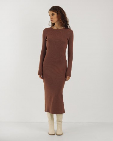 Сукня Knit зі шнурівкою на спині від FASHIONISTA коричневий