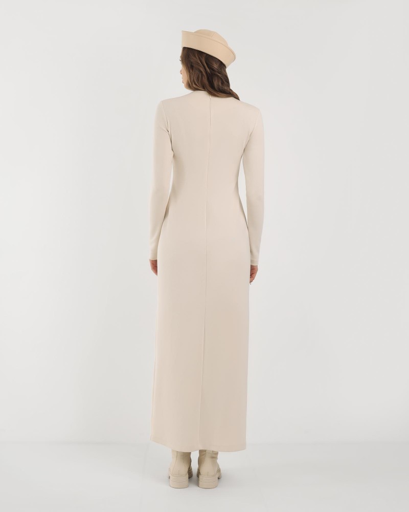 Сукня-максі Minimalism з розрізом від FASHIONISTA світло-бежевий