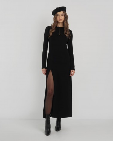 Сукня-максі Minimalism з розрізом від FASHIONISTA чорний