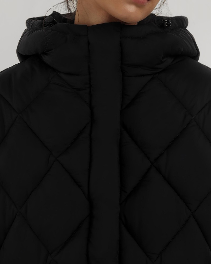 Куртка Quilted з капюшоном від FASHIONISTA чорний