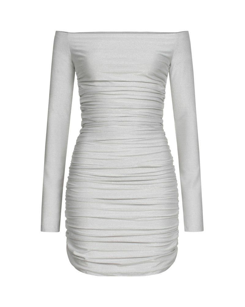 Сукня міні Shiny з драпіруванням від FASHIONISTA срібний