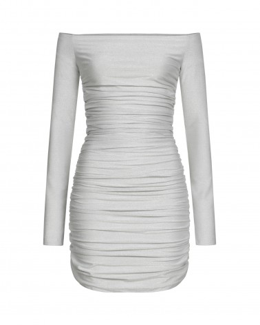 Сукня міні Shiny з драпіруванням від FASHIONISTA срібний
