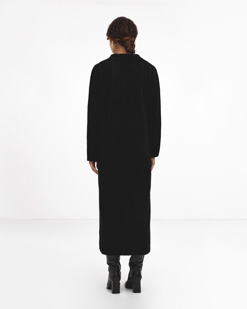 Сукня Texture оверсайз з коміром-поло від FASHIONISTA чорний