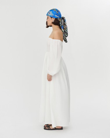 Сукня Laconic лляна з драпірованим корсетом від FASHIONISTA молочний