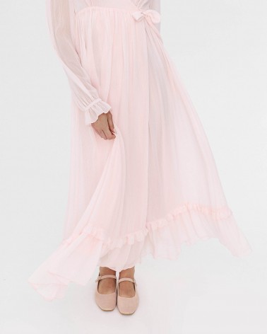 Сукня шифонова на запах з рюшами від FASHIONISTA рожевий