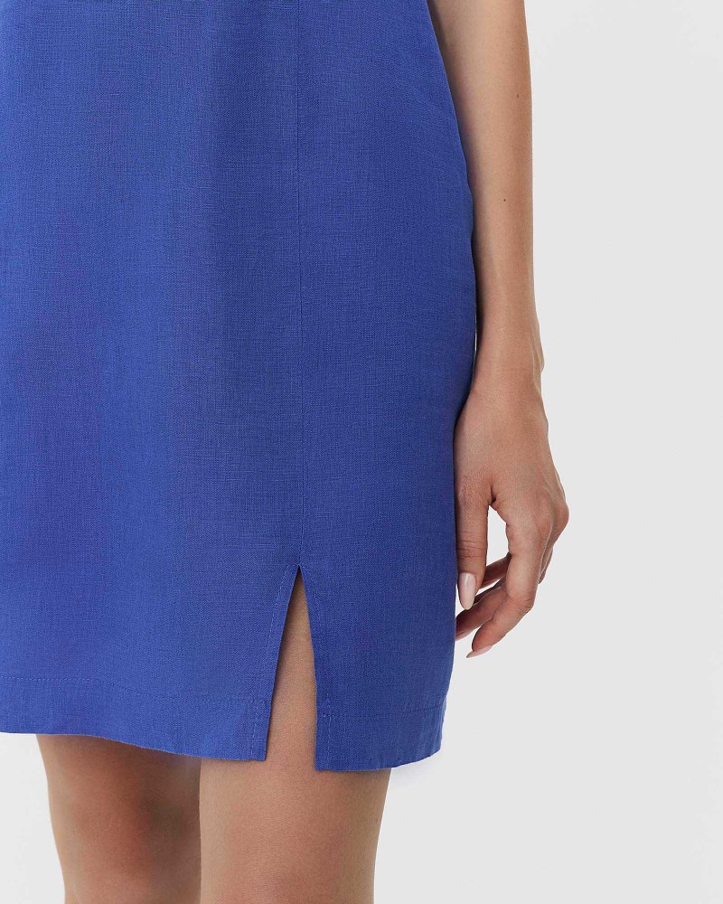 Сукня лляна з розрізом від FASHIONISTA синій