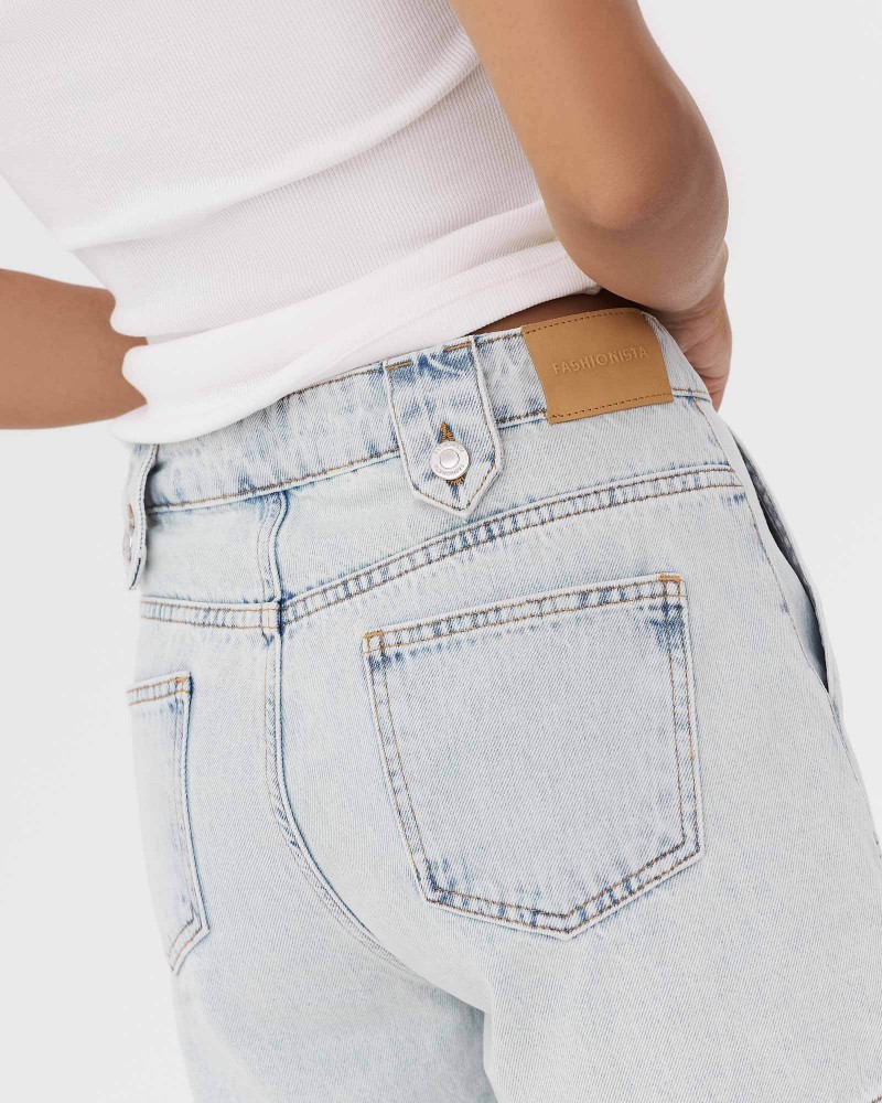Шорти джинсові Fancy з кишенями від FASHIONISTA світло-блакитний