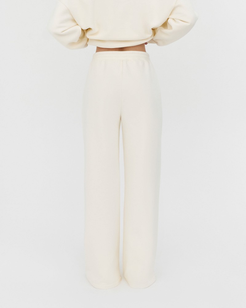 Штани-палацо трикотажні молочний