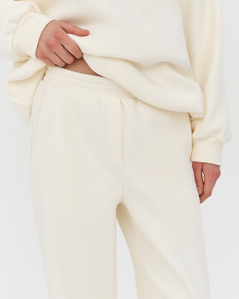 Штани-палацо трикотажні молочний