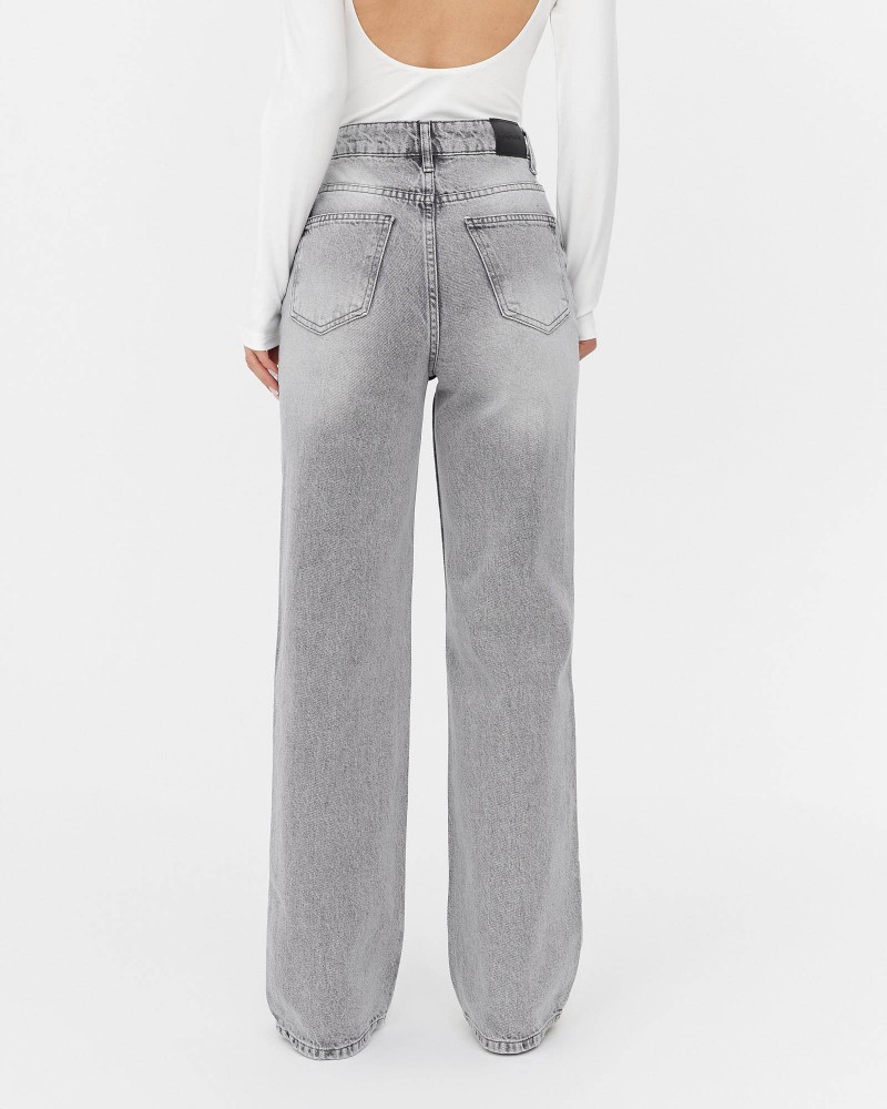 Джинси Straight виварені від FASHIONISTA світло-сірий