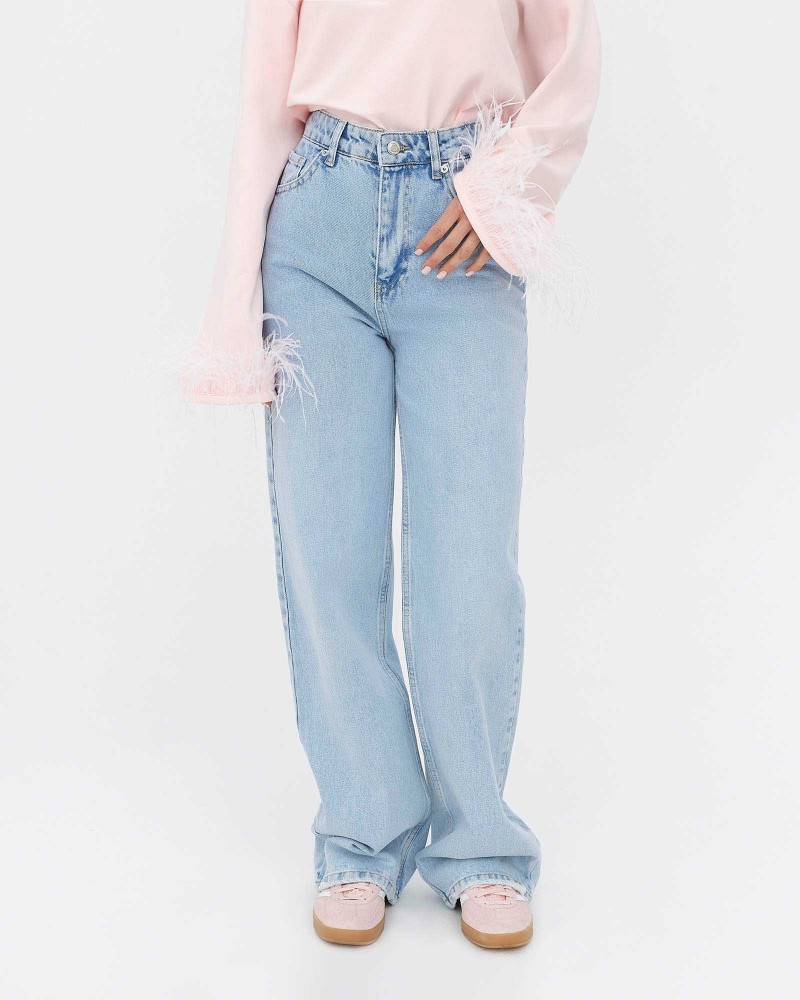 Джинси Straight виварені від FASHIONISTA блакитний