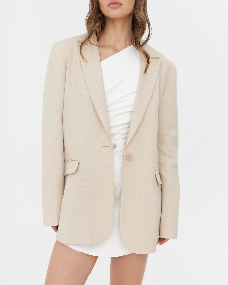 Піджак лляний від FASHIONISTA світло-бежевий