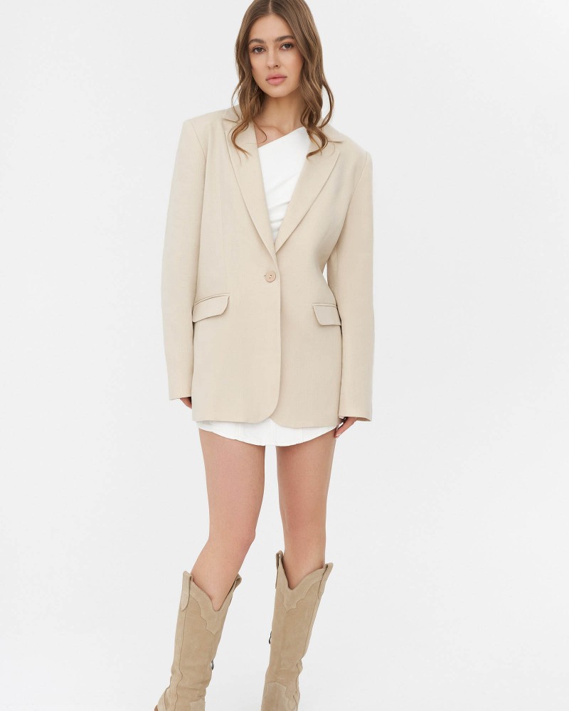 Піджак лляний від FASHIONISTA світло-бежевий