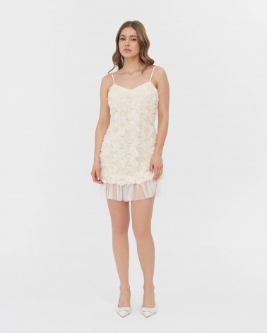 Сукня з об'ємними квітами від FASHIONSTA кремовий