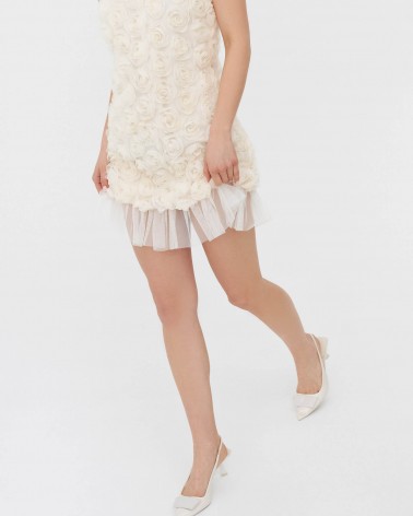 Сукня з об'ємними квітами від FASHIONSTA кремовий