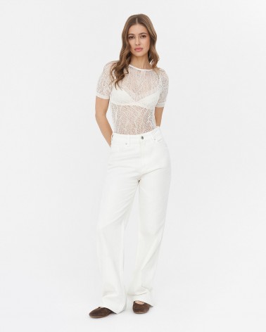 Джинси Straight однотонні від FASHIONISTA молочний