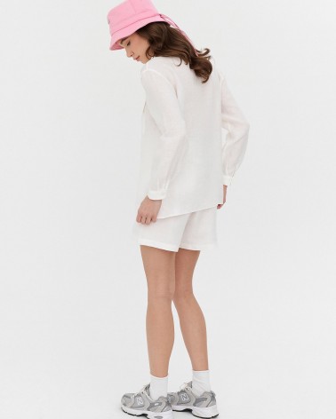 Сорочка лляна з накладними кишенями від FASHIONISTA молочний